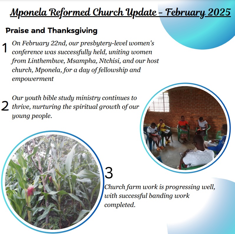 Mponela Malawi Reformed Church Update Feb 2025